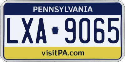 PA license plate LXA9065