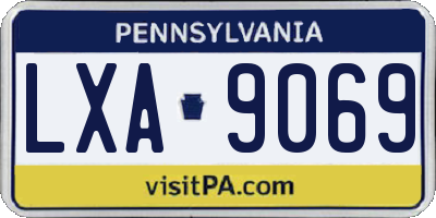 PA license plate LXA9069