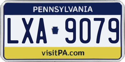 PA license plate LXA9079