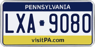 PA license plate LXA9080