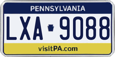 PA license plate LXA9088