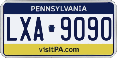 PA license plate LXA9090