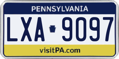 PA license plate LXA9097