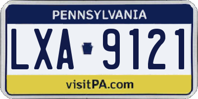 PA license plate LXA9121