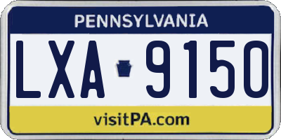PA license plate LXA9150