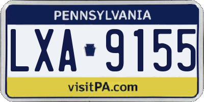 PA license plate LXA9155