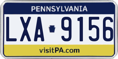 PA license plate LXA9156