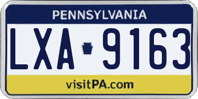 PA license plate LXA9163