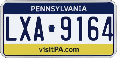 PA license plate LXA9164