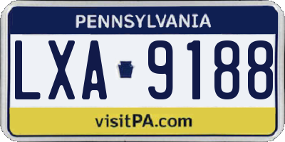 PA license plate LXA9188