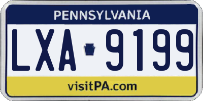 PA license plate LXA9199
