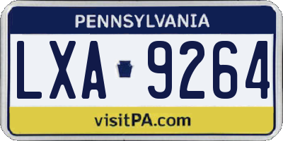 PA license plate LXA9264