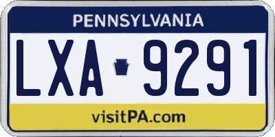 PA license plate LXA9291