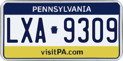 PA license plate LXA9309