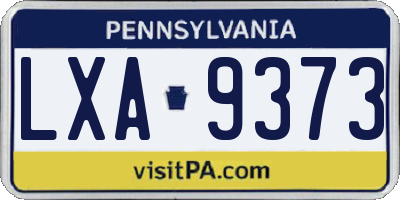 PA license plate LXA9373