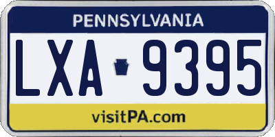 PA license plate LXA9395