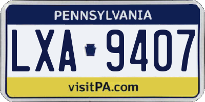 PA license plate LXA9407