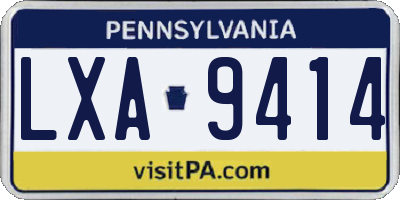 PA license plate LXA9414