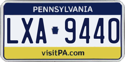 PA license plate LXA9440