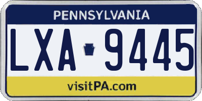 PA license plate LXA9445