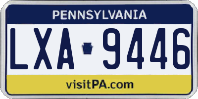 PA license plate LXA9446