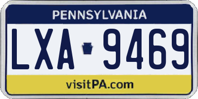PA license plate LXA9469