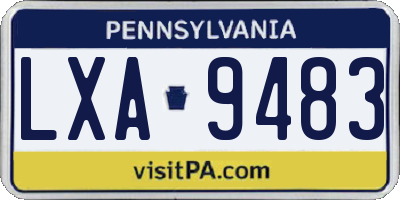 PA license plate LXA9483
