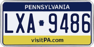 PA license plate LXA9486