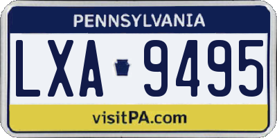 PA license plate LXA9495