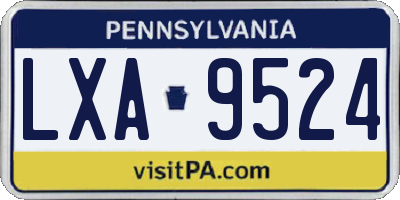 PA license plate LXA9524