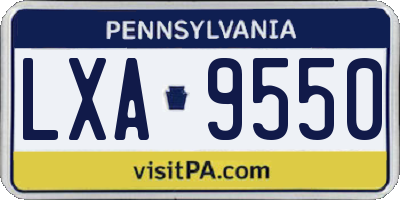 PA license plate LXA9550