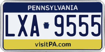 PA license plate LXA9555