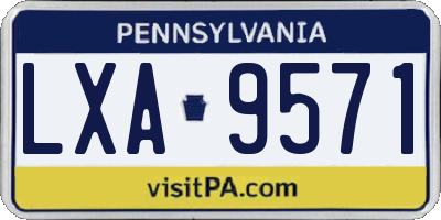 PA license plate LXA9571