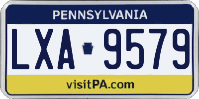 PA license plate LXA9579
