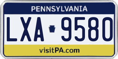PA license plate LXA9580