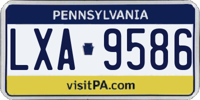 PA license plate LXA9586