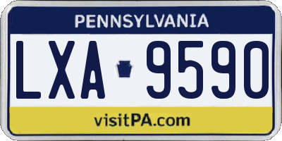 PA license plate LXA9590