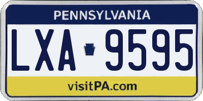 PA license plate LXA9595