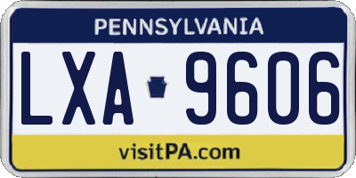 PA license plate LXA9606