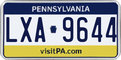 PA license plate LXA9644