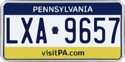 PA license plate LXA9657
