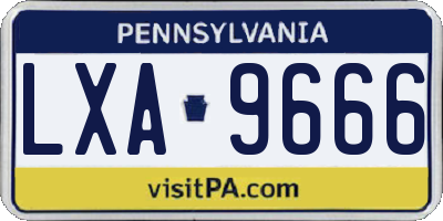PA license plate LXA9666