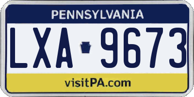 PA license plate LXA9673