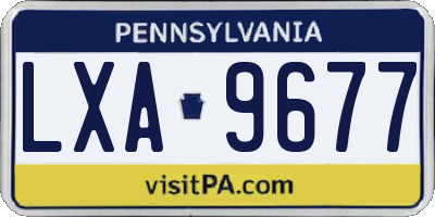 PA license plate LXA9677
