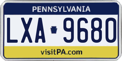 PA license plate LXA9680