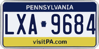 PA license plate LXA9684