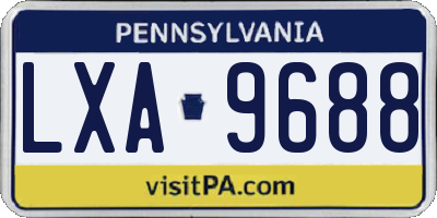 PA license plate LXA9688