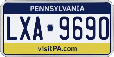 PA license plate LXA9690