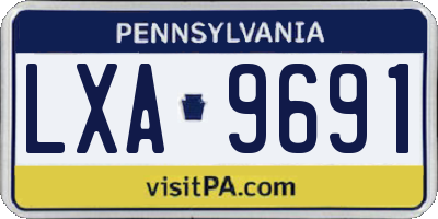 PA license plate LXA9691