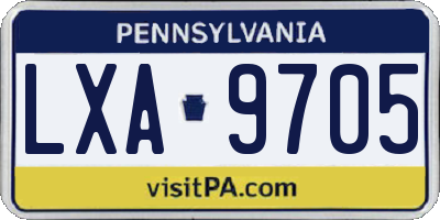 PA license plate LXA9705
